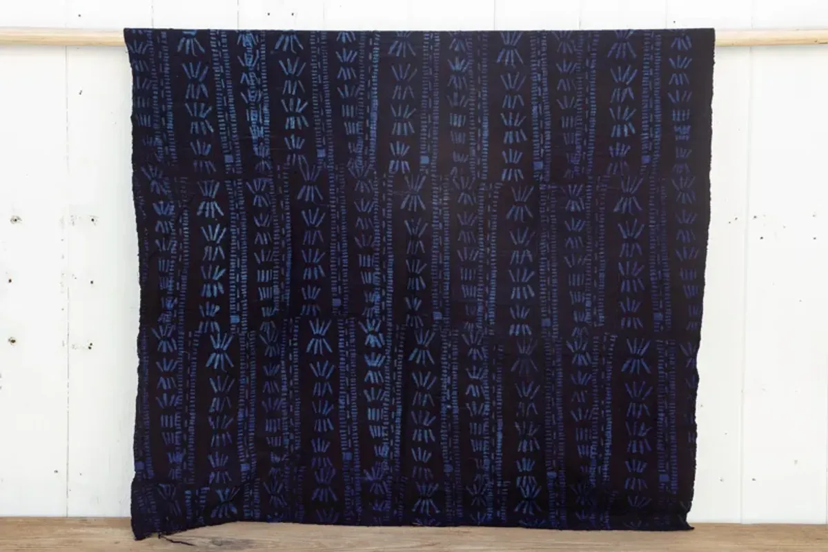 Midnight Indigo African Mud Cloth - Black