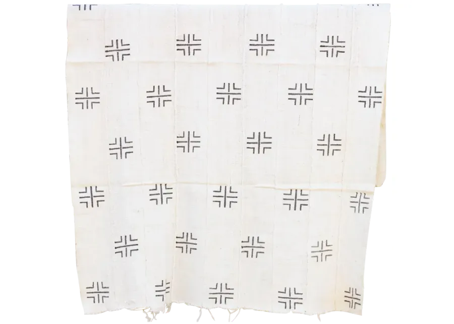 Tribal Motif White & Black Mudcloth