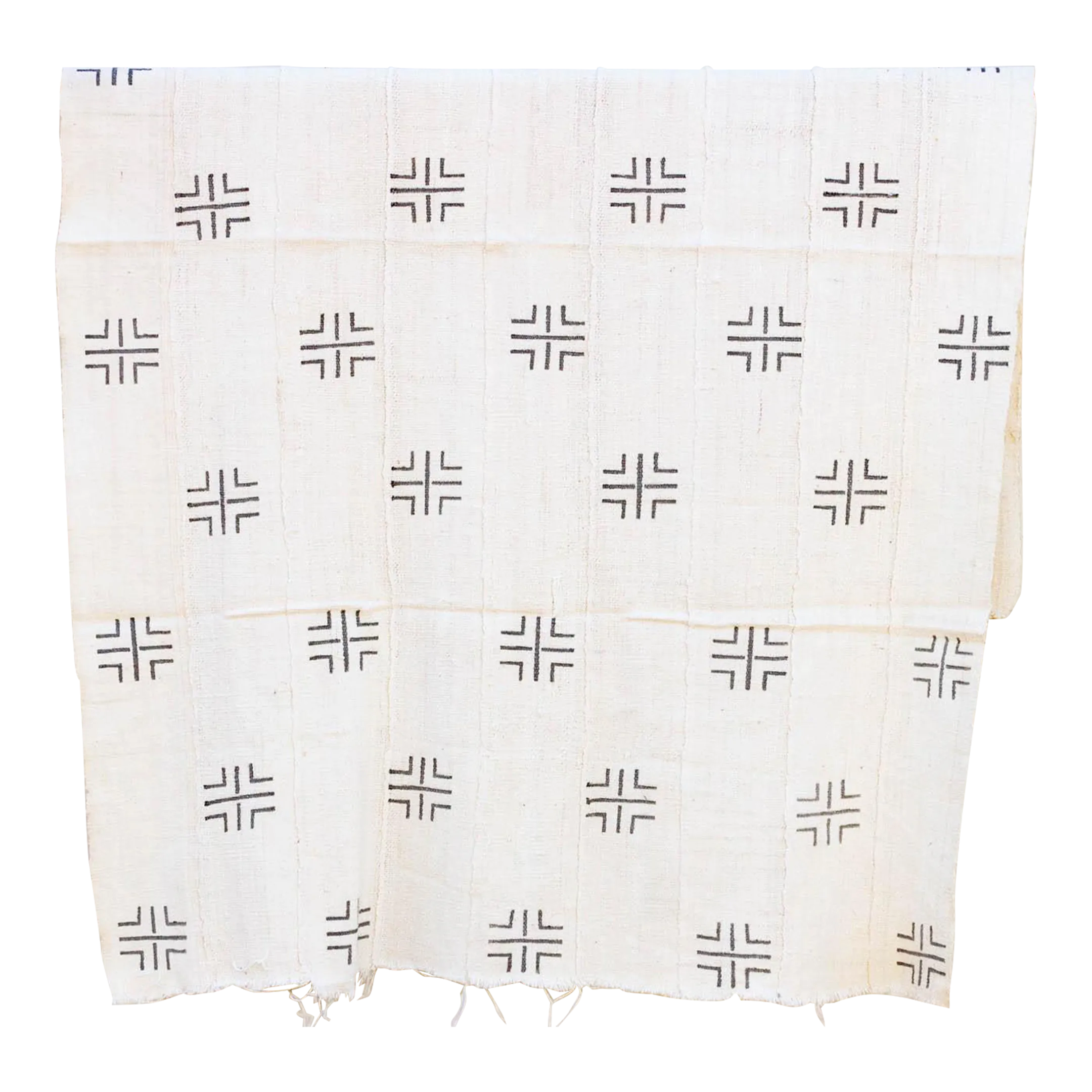 Tribal Motif White & Black Mudcloth