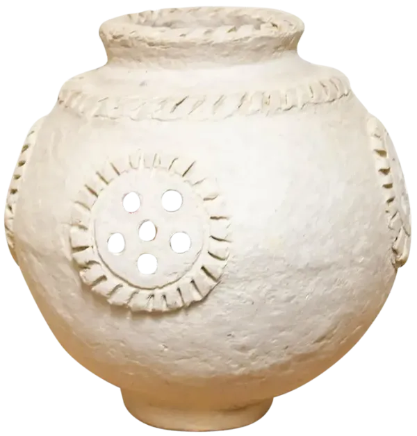 Artisanal White Paper Mache Pot