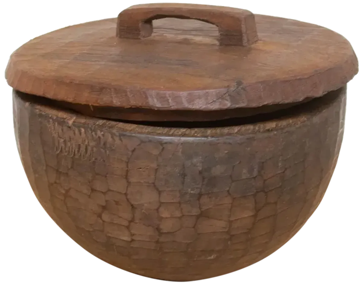 Vintage Carved Wood Naga Bowl - de-cor