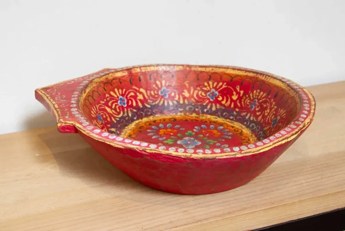 Large Festive Painted Indian Bowl