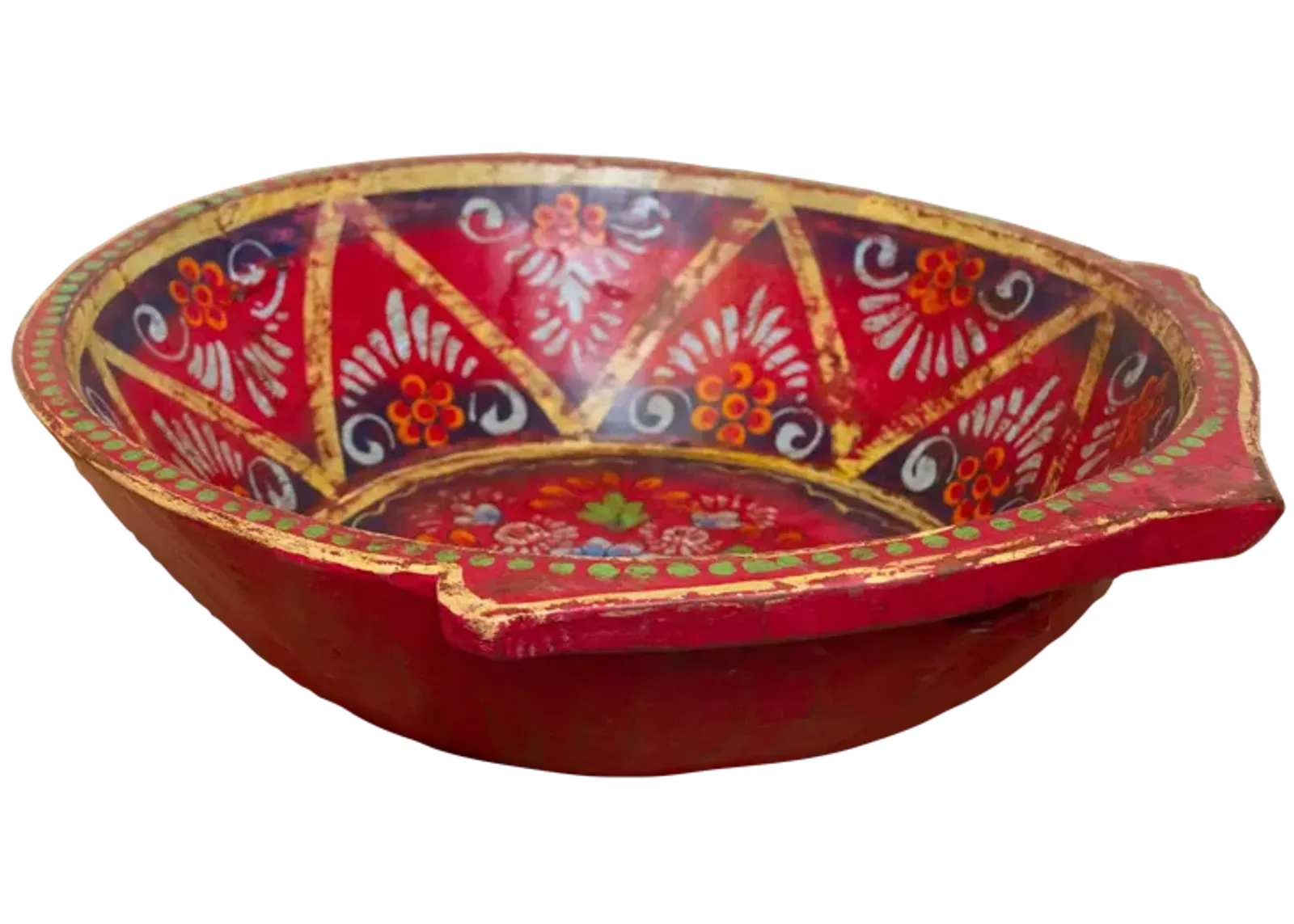 Tazón Roja Floral Painted Bowl - red