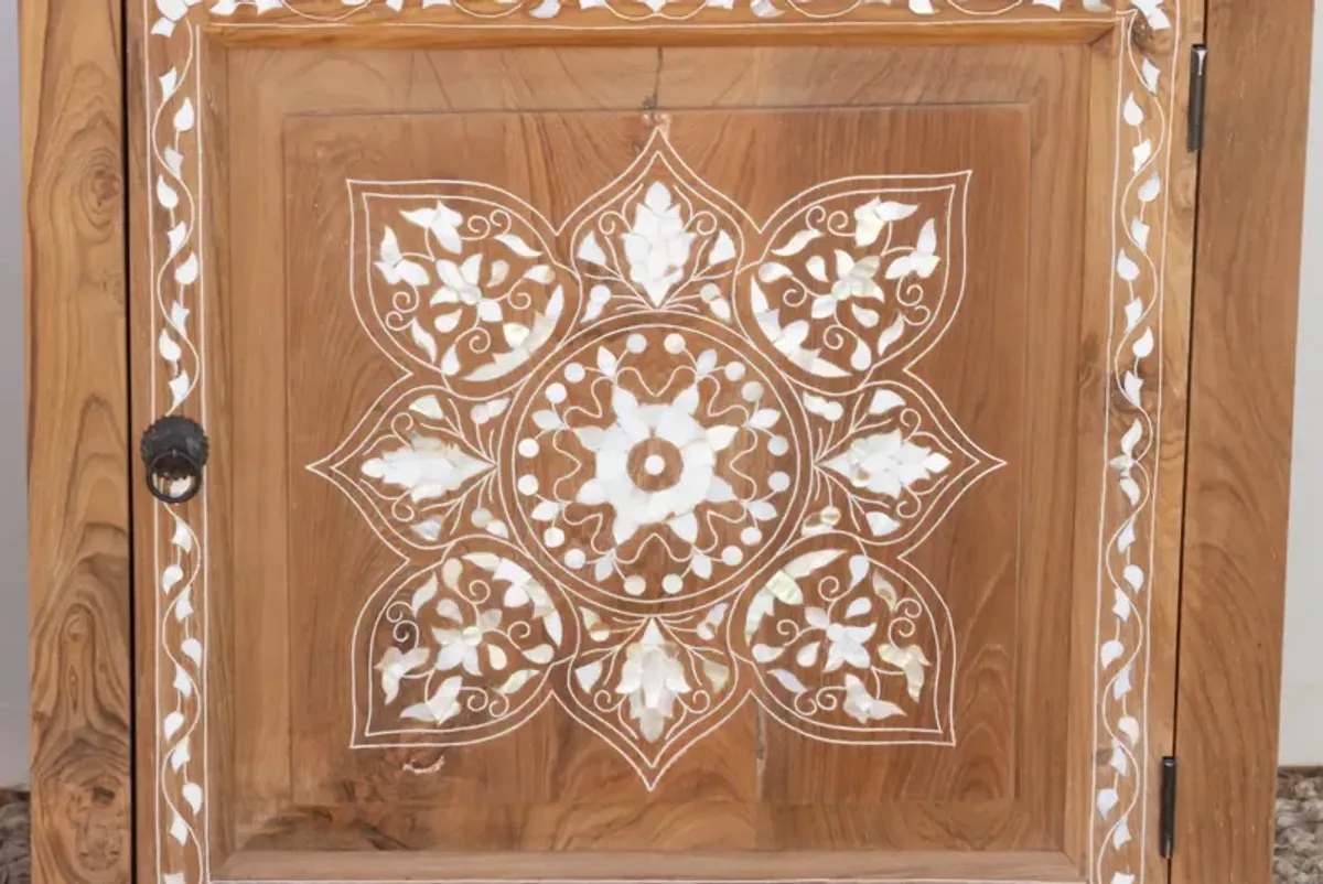 Pair of Mother of Pearl Inlay Cabinets - de-cor - Brown