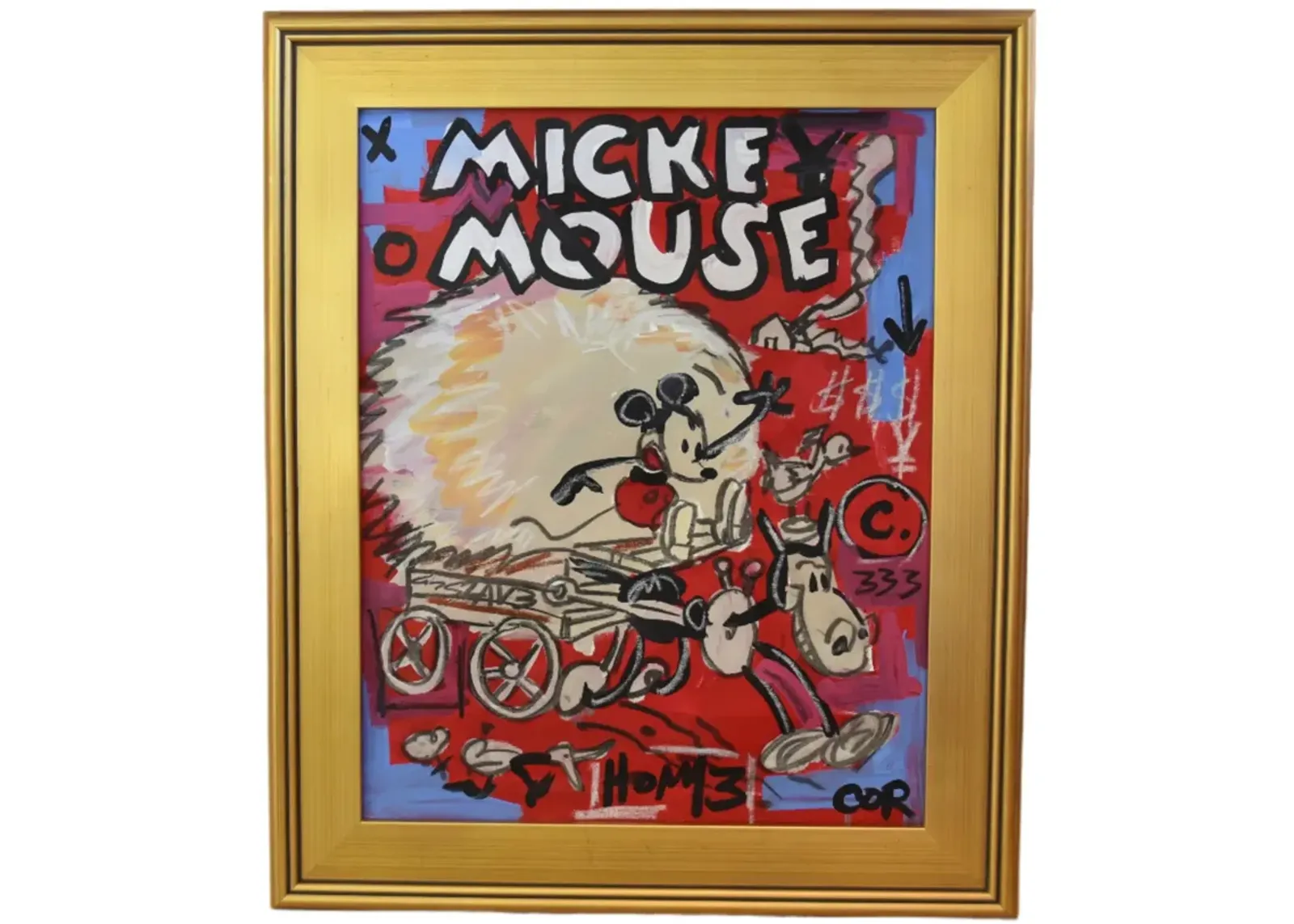 Mickey Mouse Fun Illustration Painting - Red