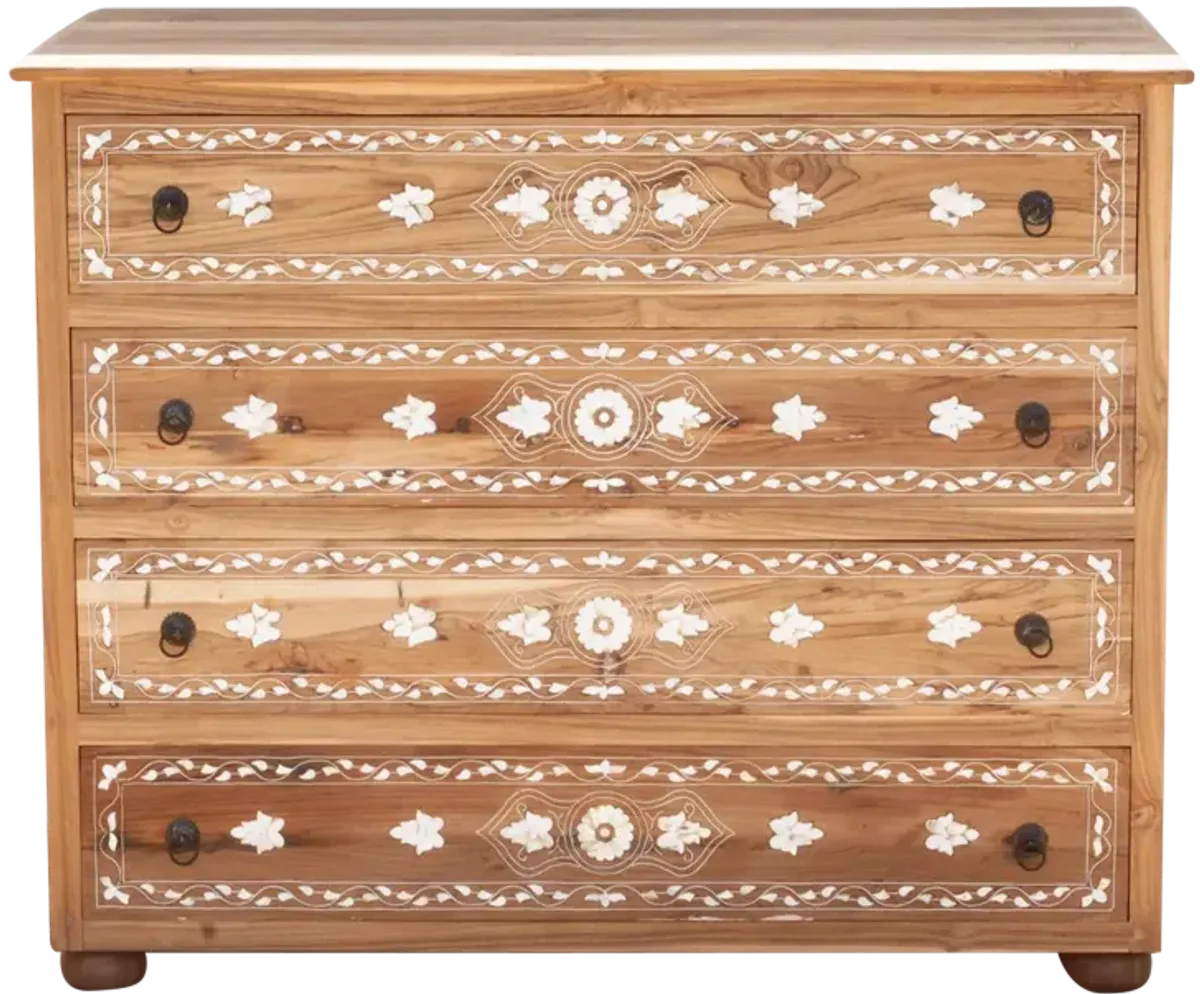Mother of Pearl Inlay Chest of Drawers - de-cor