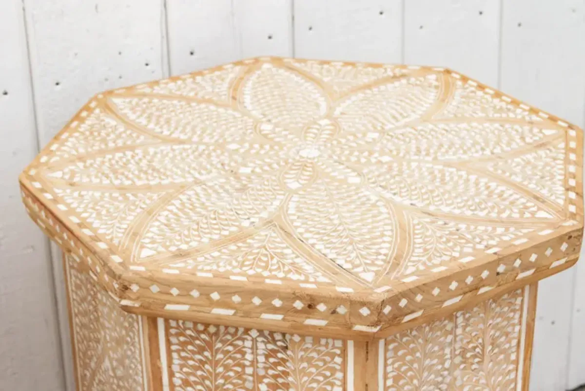 Fine Bleached & Inlay End Table - Set of 2