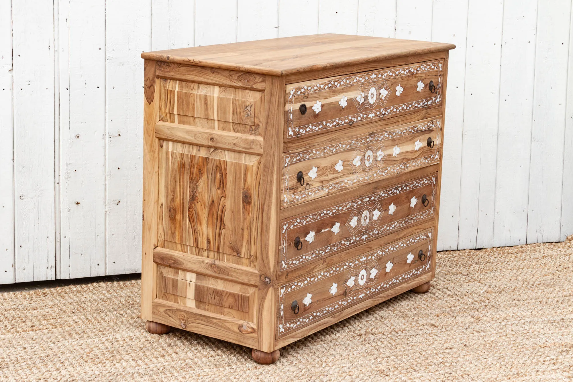 Bleached Teak Damascus Inlay Dresser