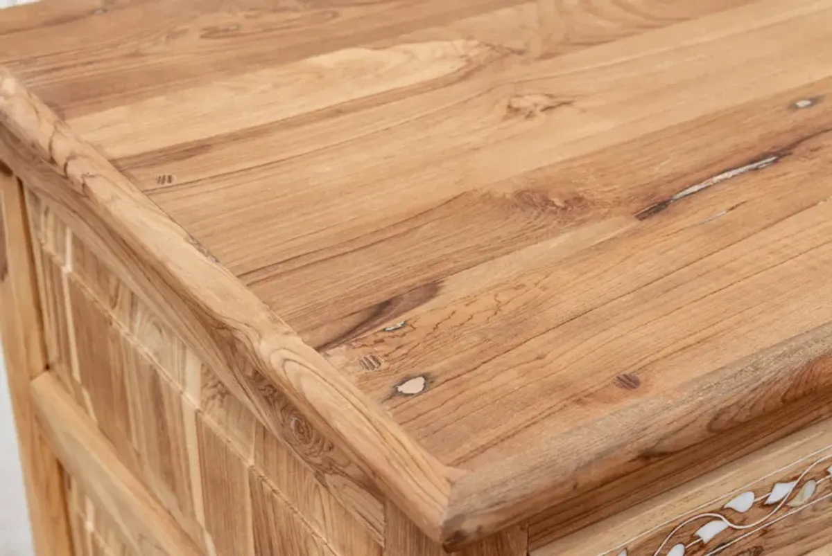 Bleached Teak Damascus Inlay Dresser - de-cor