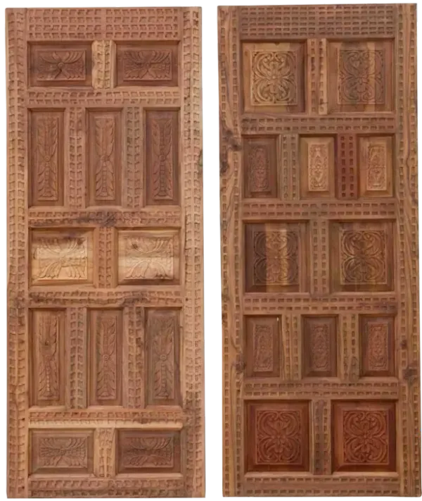 Set of 2 Spanish Colonial Carved Doors - de-cor
