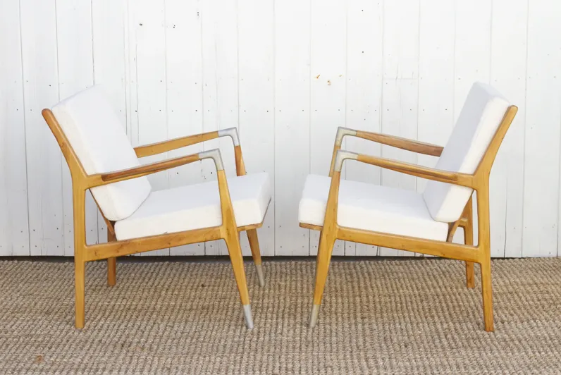 Pair of Vintage Style Bleached Chairs