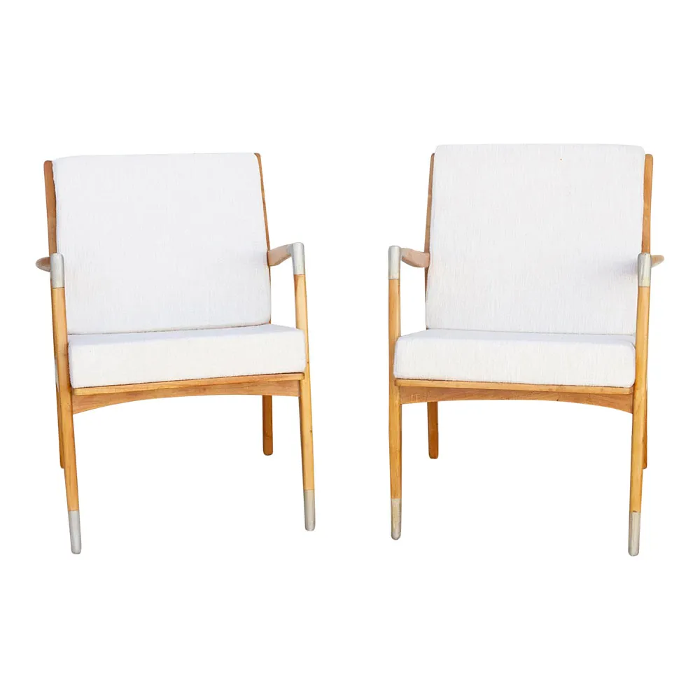 Pair of Vintage Style Bleached Chairs