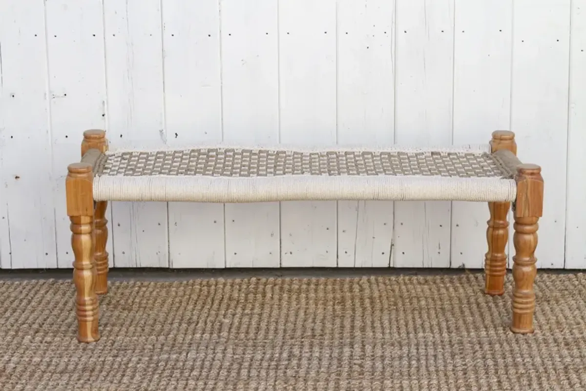 Handwoven Modern Charpai Bench