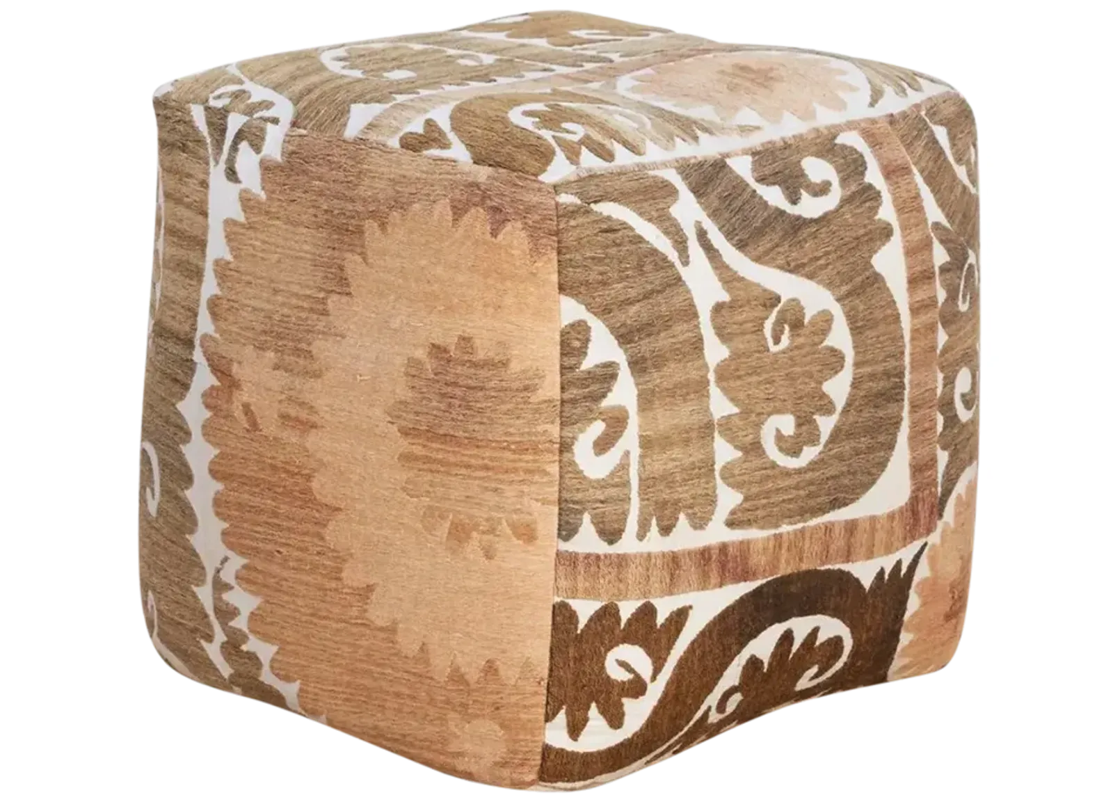 Almaty Antique Suzani Cube Ottoman