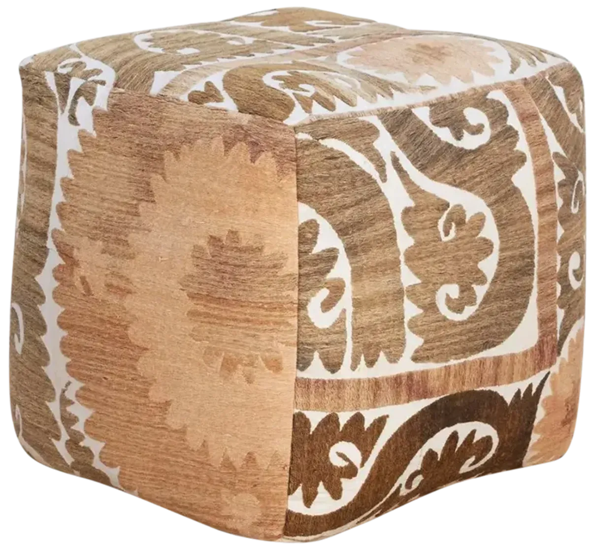 Almaty Antique Suzani Cube Ottoman - de-cor