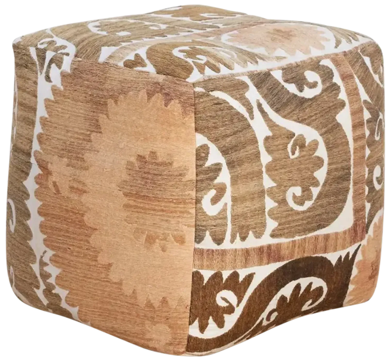 Almaty Antique Suzani Cube Ottoman