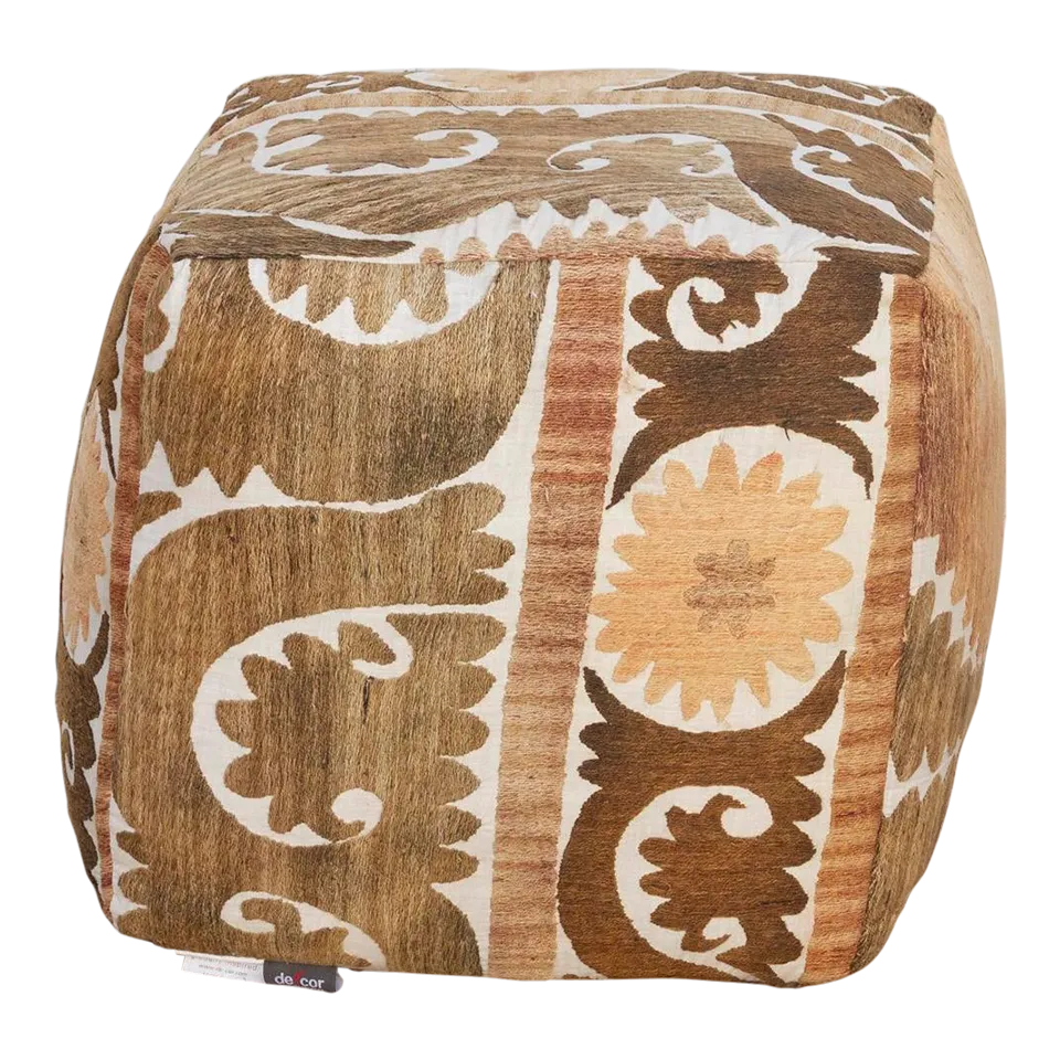 Karkara Antique Suzani Cube Ottoman