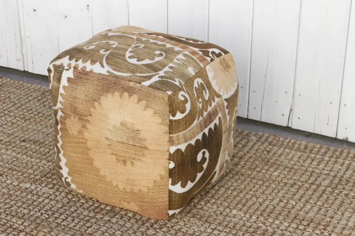 Karakol Antique Suzani Cube Ottoman