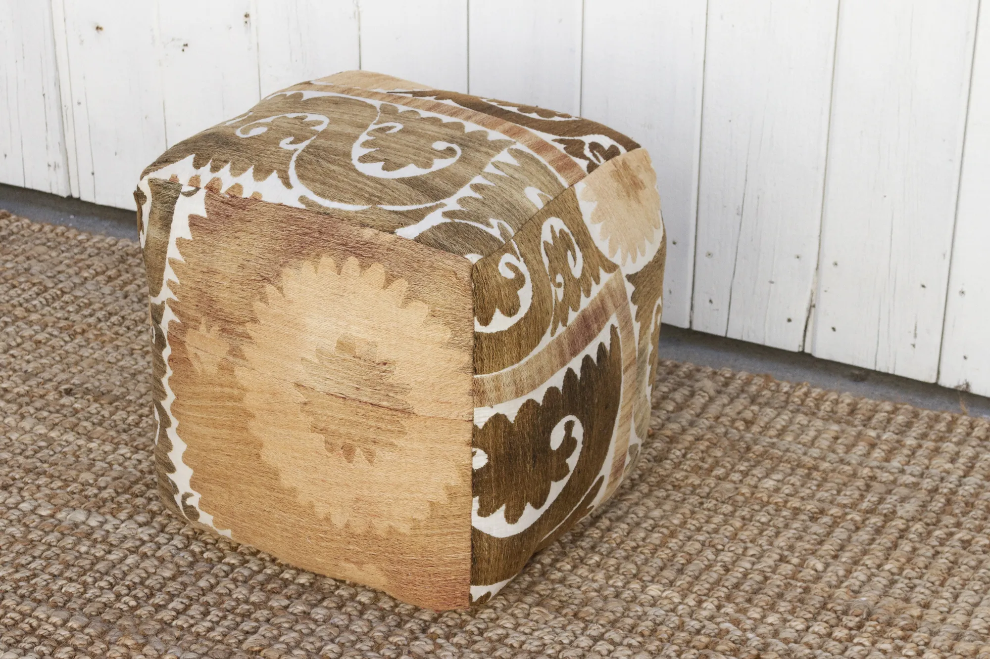 Karakol Antique Suzani Cube Ottoman