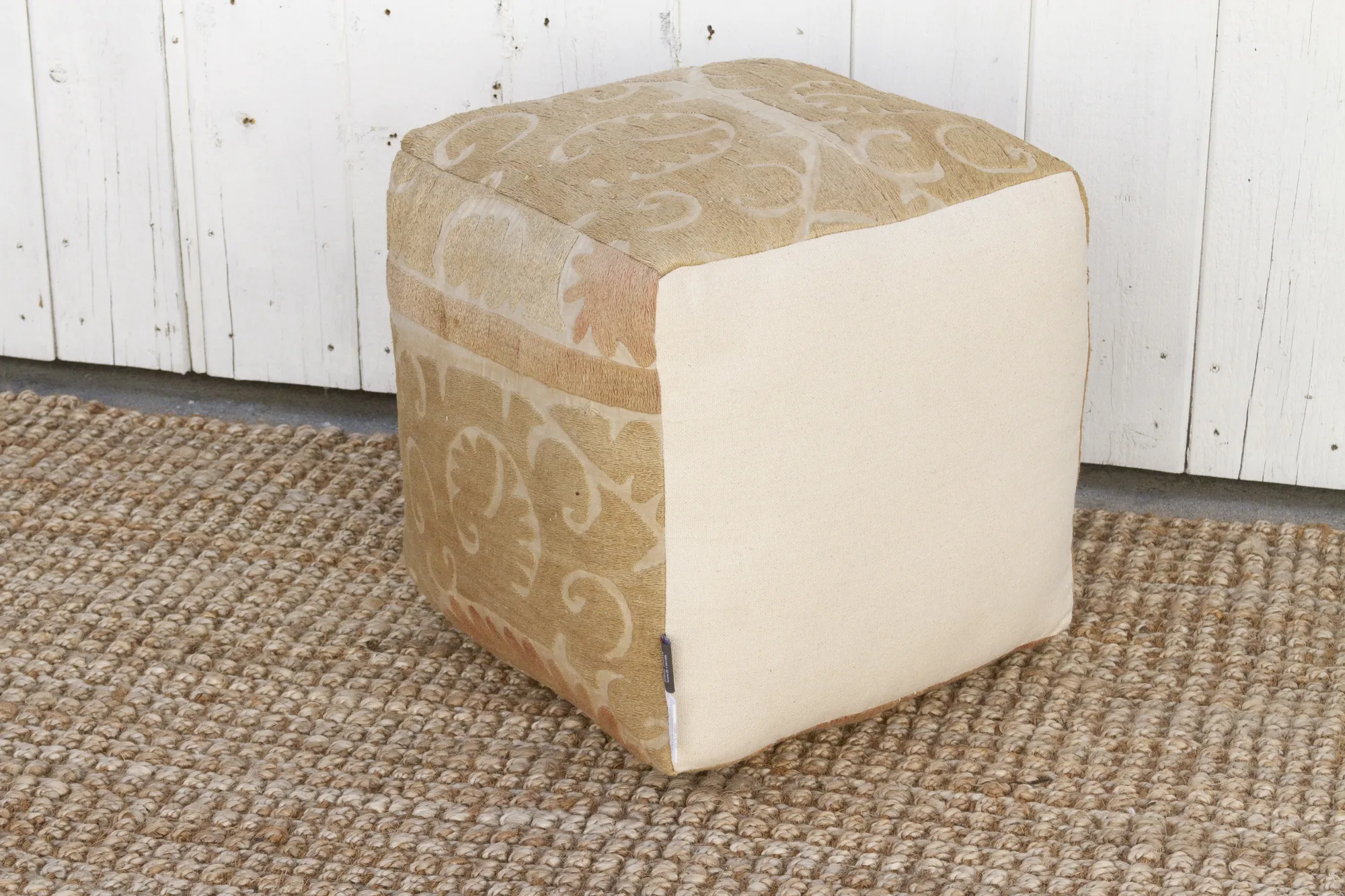 Jeti Antique Suzani Cube Ottoman