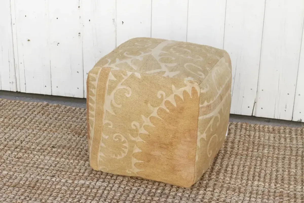 Jeti Antique Suzani Cube Ottoman - de-cor