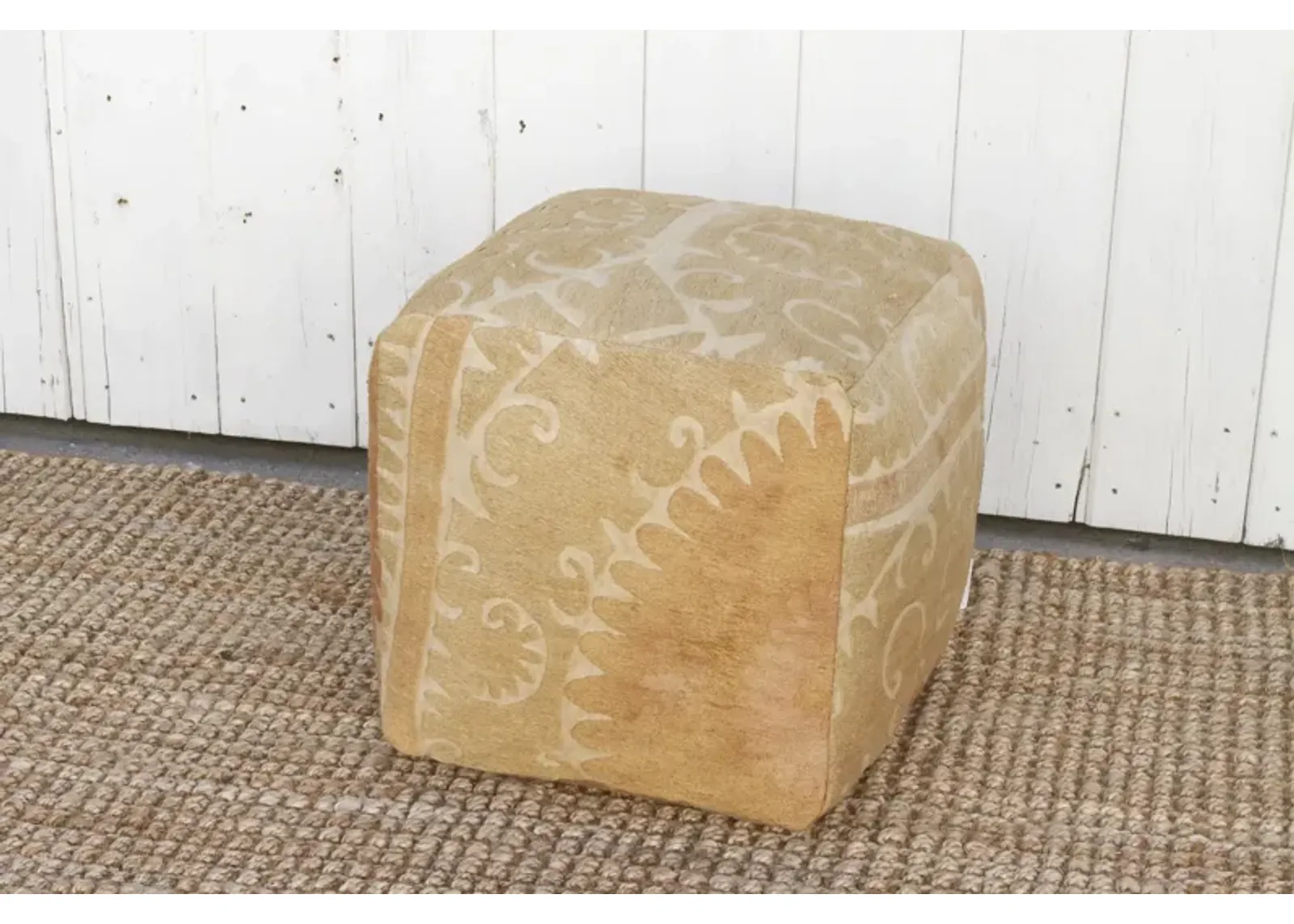 Jeti Antique Suzani Cube Ottoman