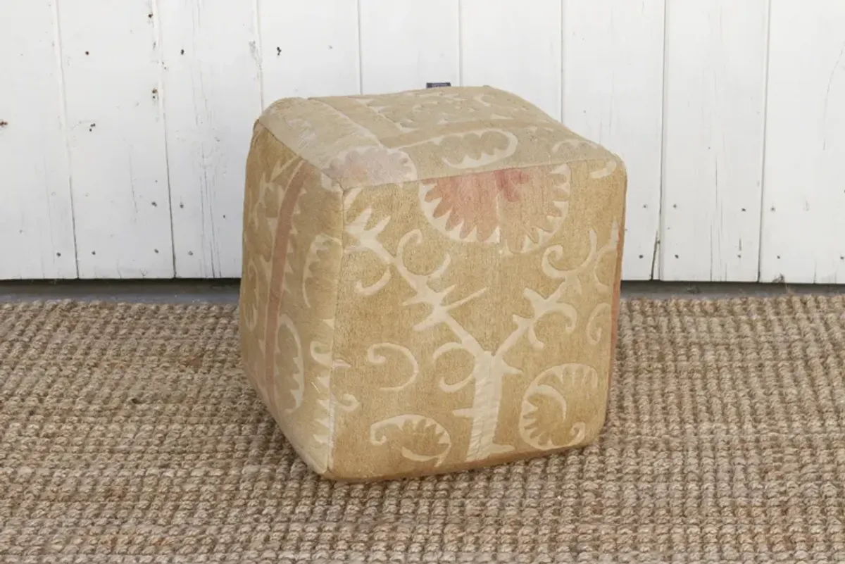 Ordo Antique Suzani Cube Ottoman