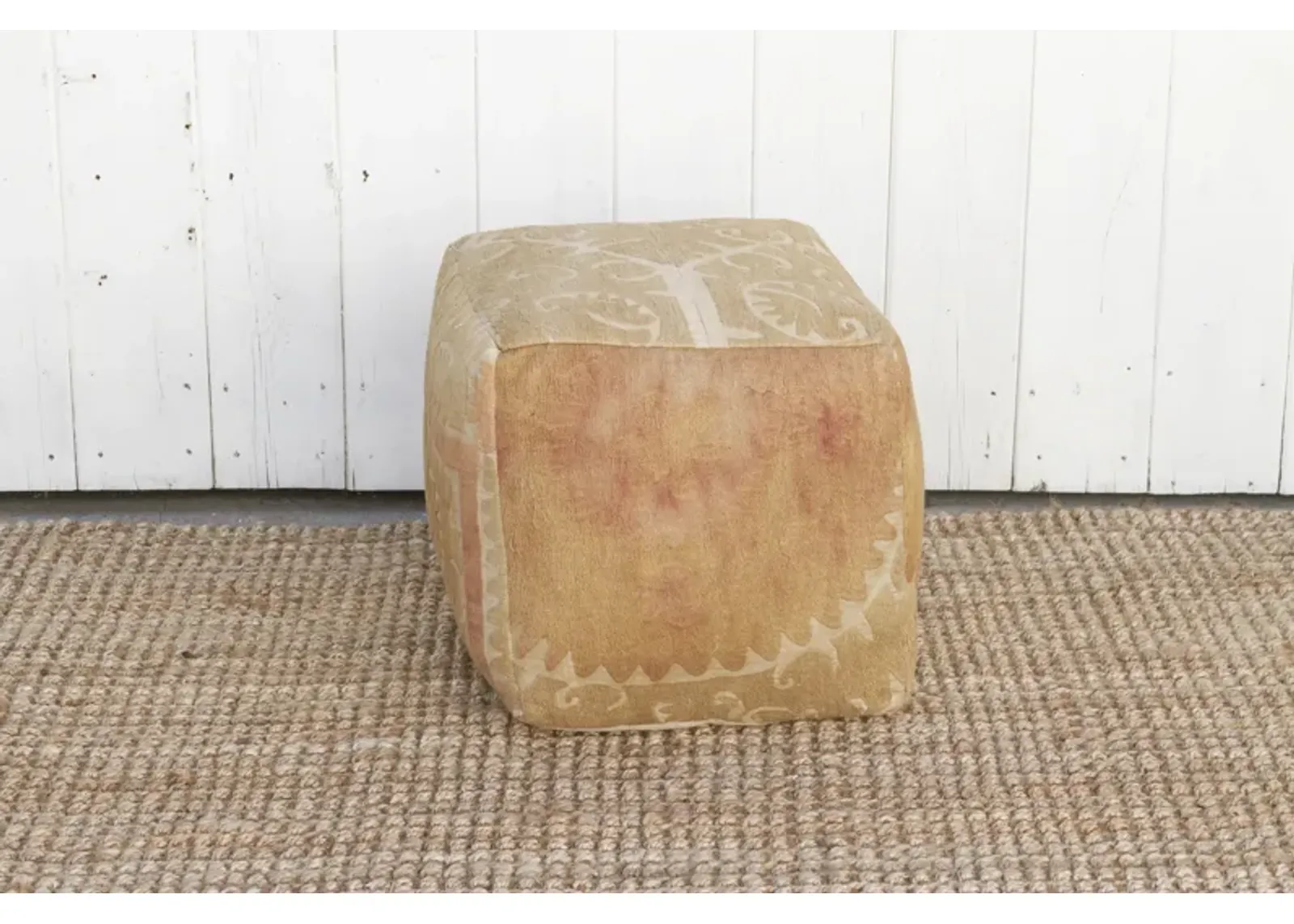 Ordo Antique Suzani Cube Ottoman