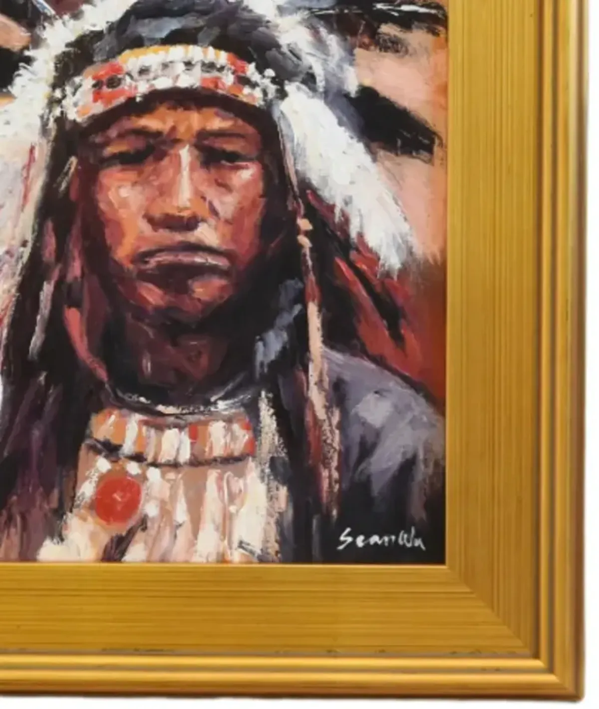 Native American Indian Portrait Painting - Brown