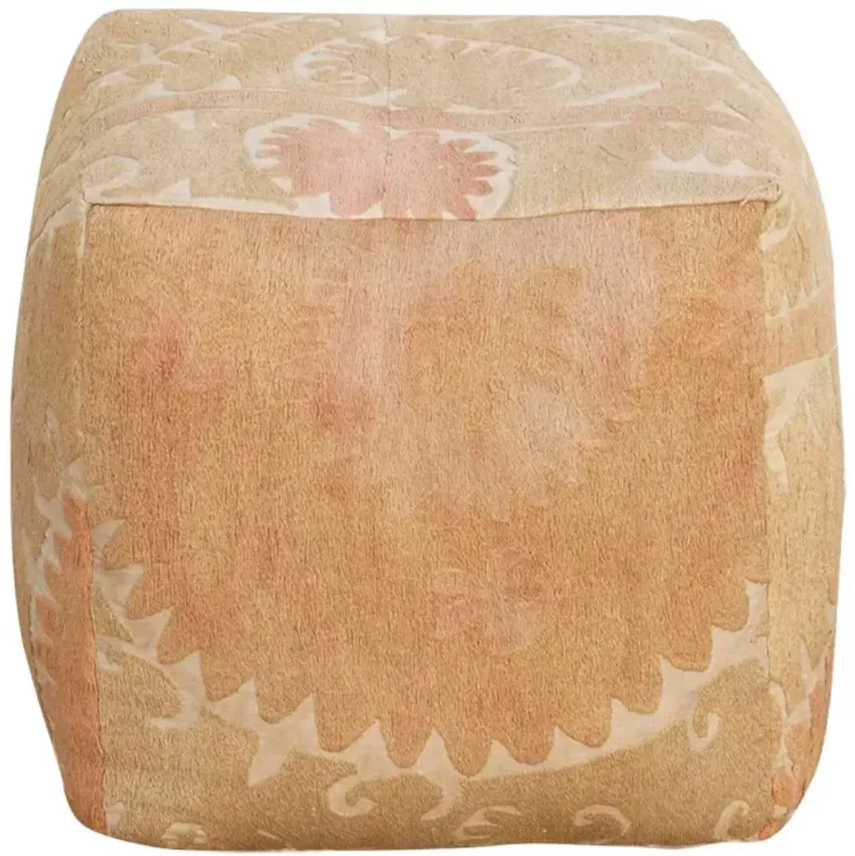 Bishkek Antique Suzani Cube Ottoman - de-cor