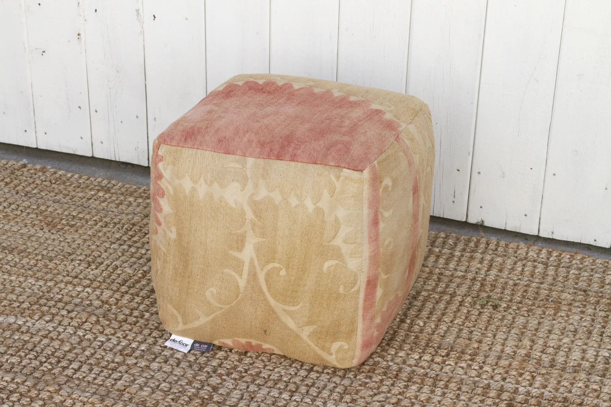 Osh Antique Suzani Cube Ottoman