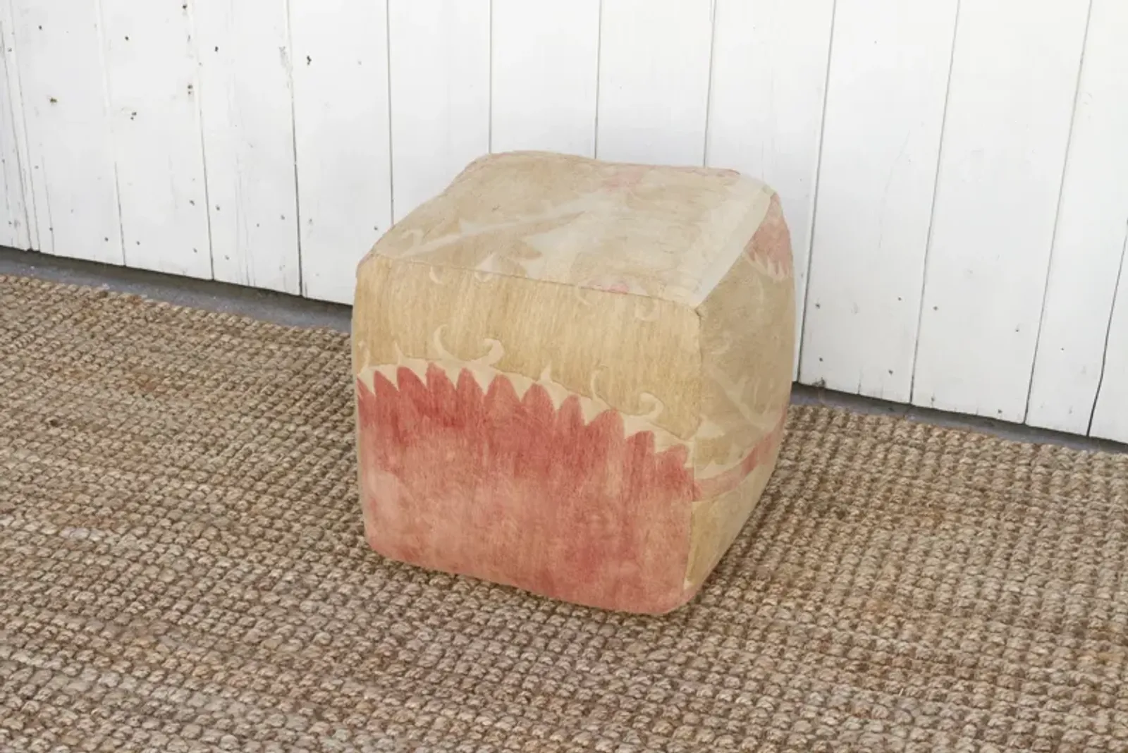 Osh Antique Suzani Cube Ottoman