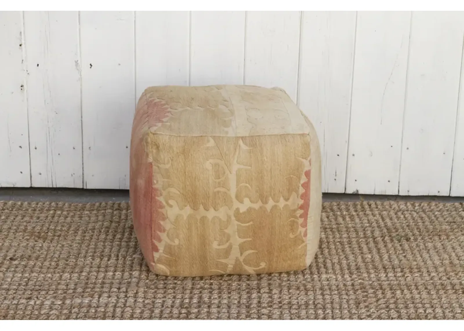 Jayma Antique Suzani Cube Ottoman