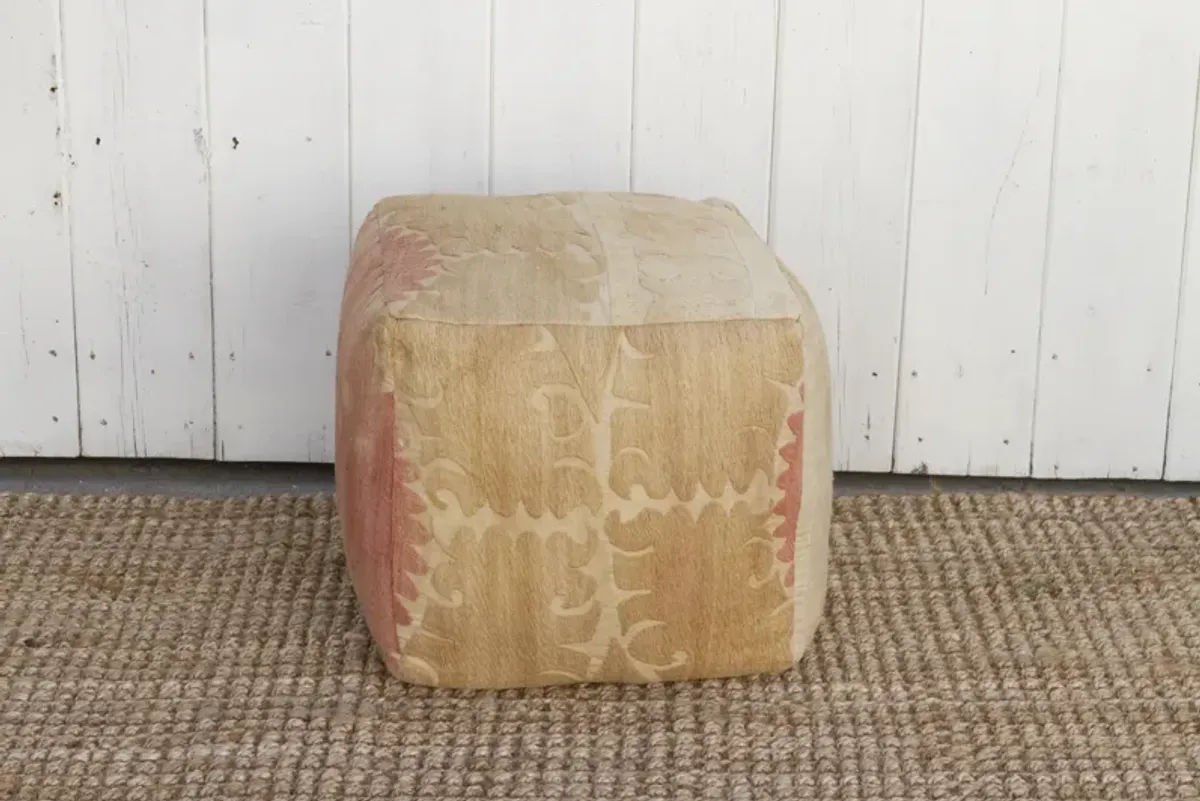 Jayma Antique Suzani Cube Ottoman