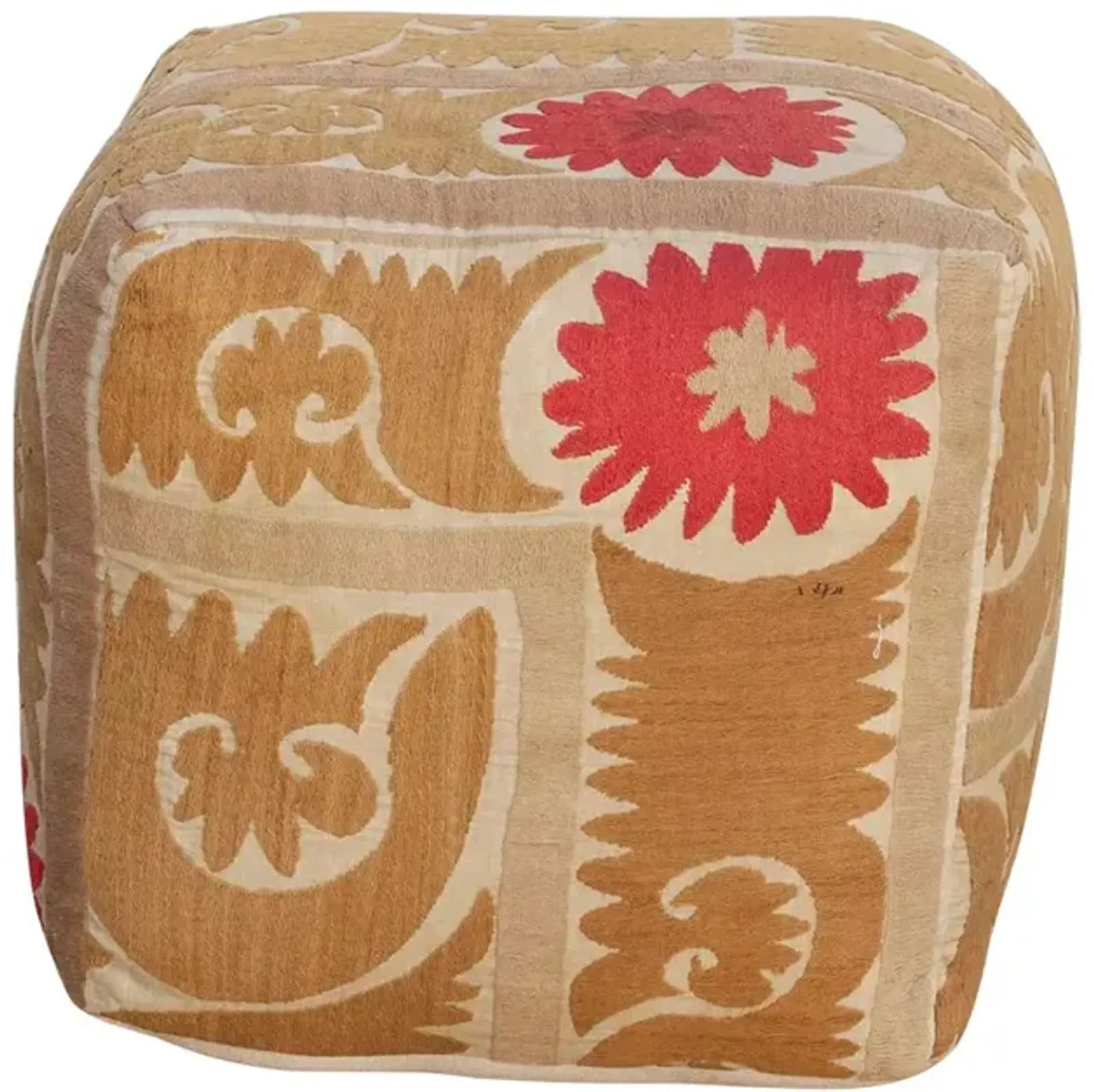 Sariya Antique Suzani Cube Ottoman