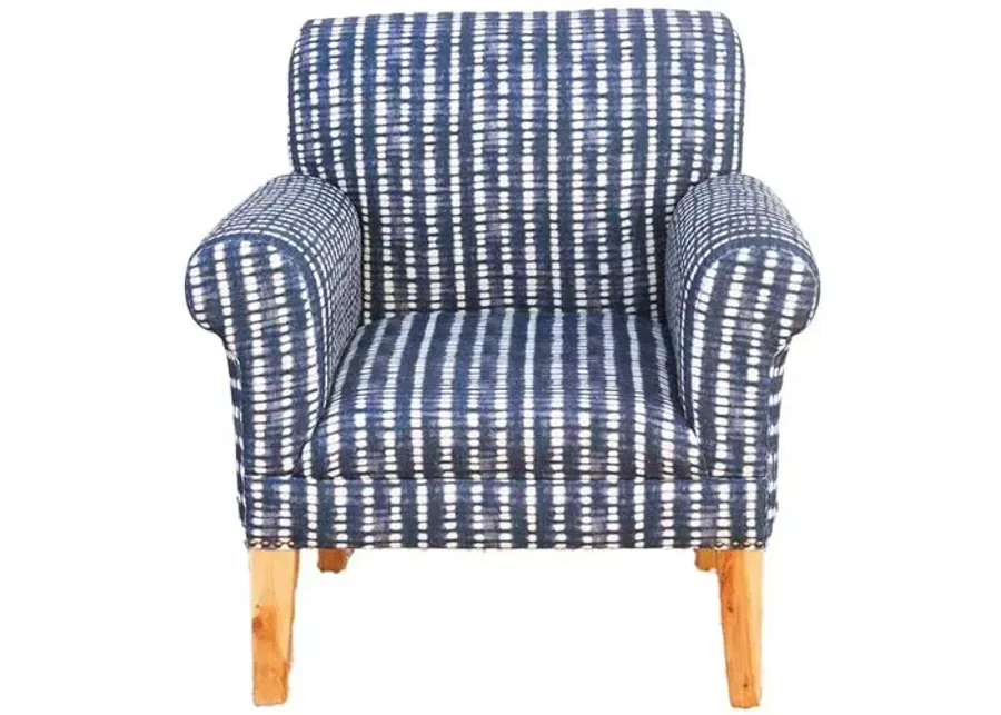 Indigo Upholstered Bergere Club Chair