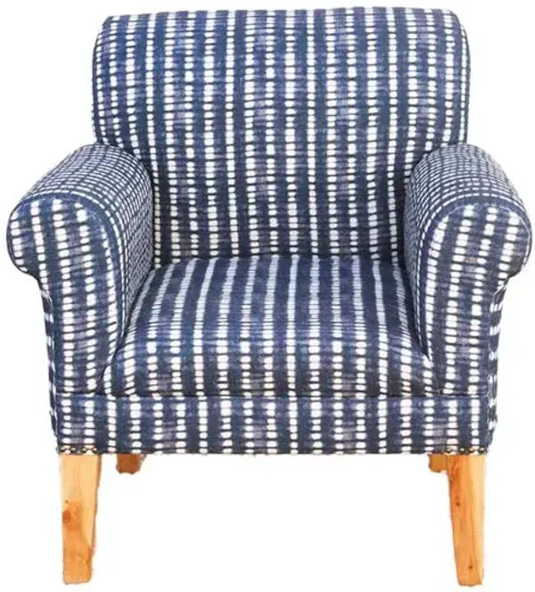 Indigo Upholstered Bergere Club Chair - de-cor