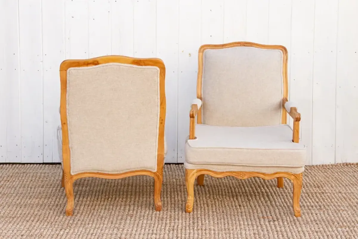 Pair of French Upholstered Arm Chair