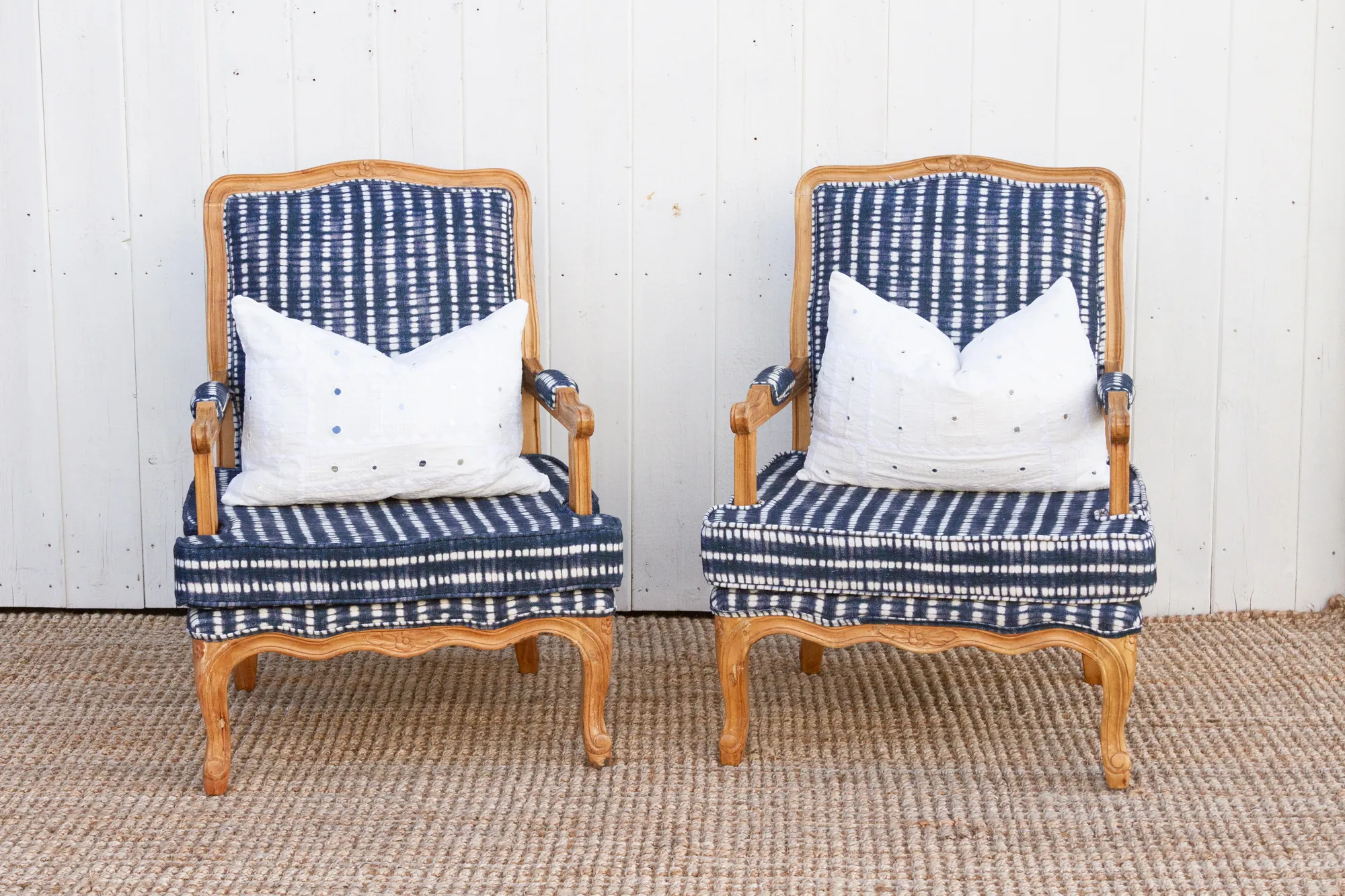 Pair of Fine French Indigo Chairs