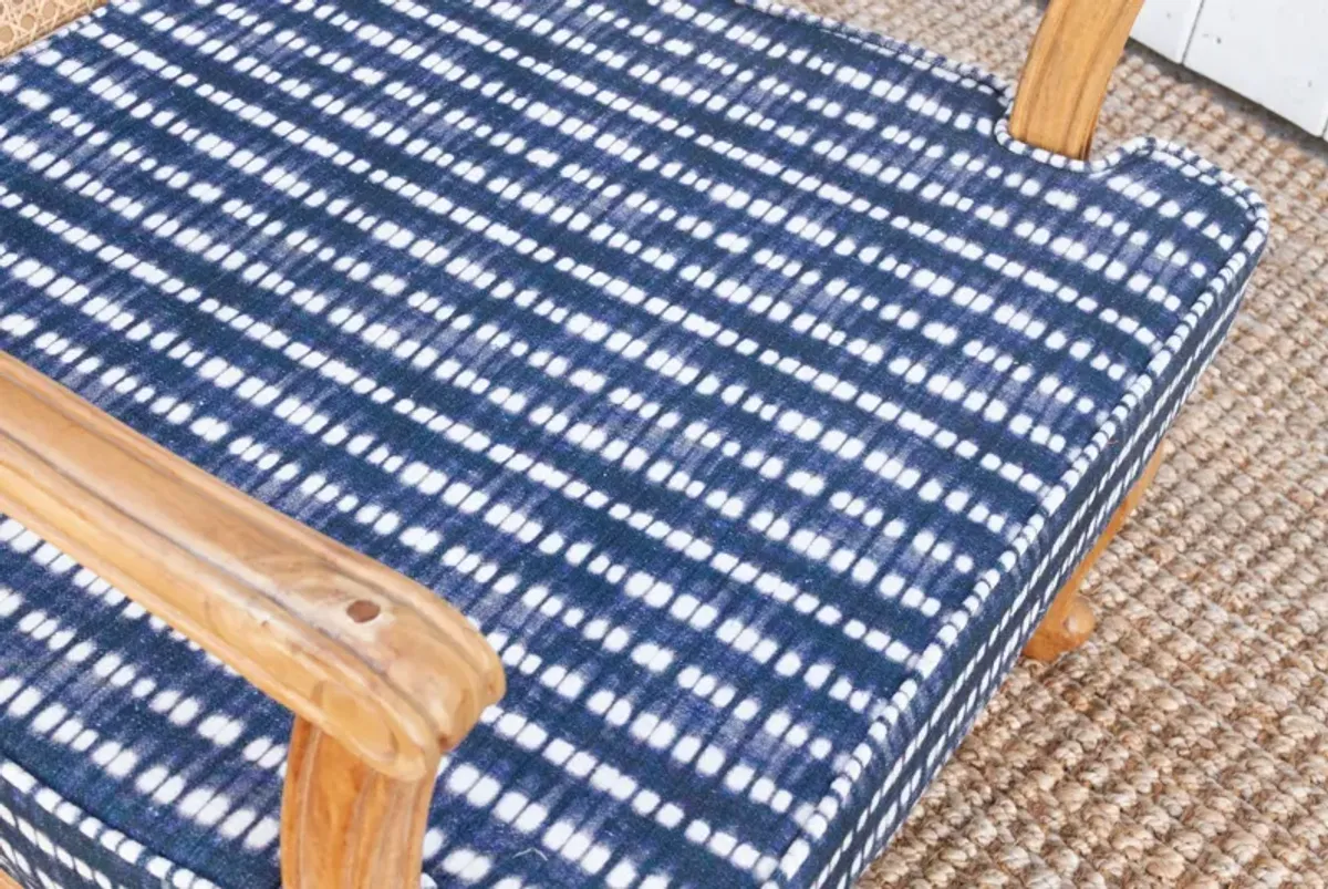 Provincial Cane with Indigo Seat Chair