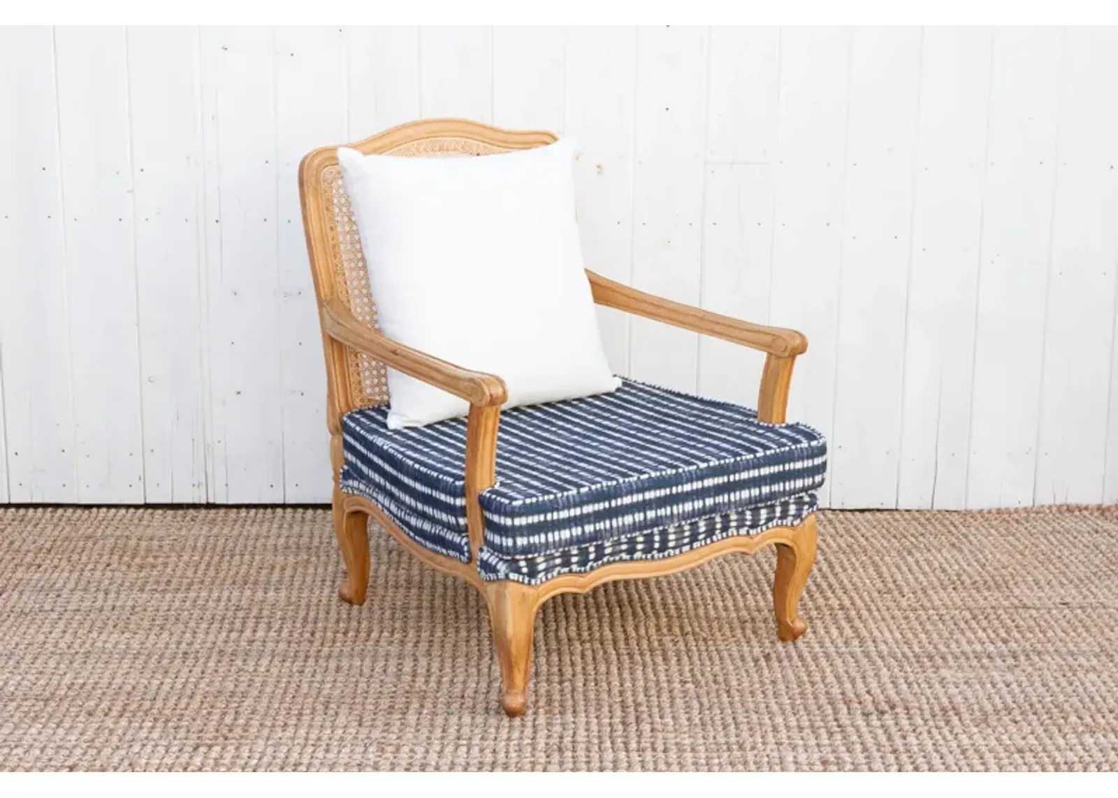 Provincial Cane with Indigo Seat Chair