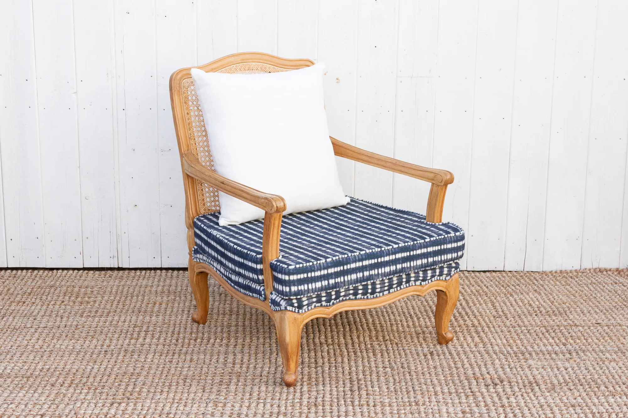 Provincial Cane with Indigo Seat Chair