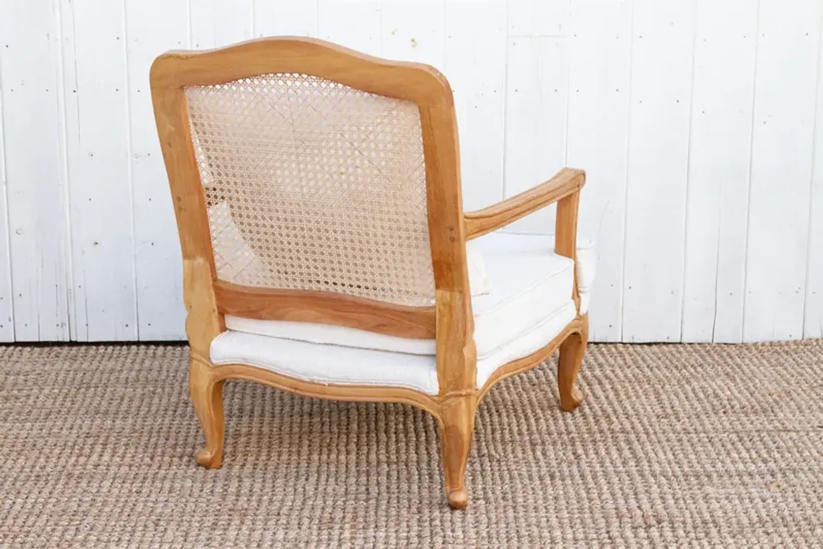 Bleached Wood French Country Armchair - Comfortable, Sturdy, Durable