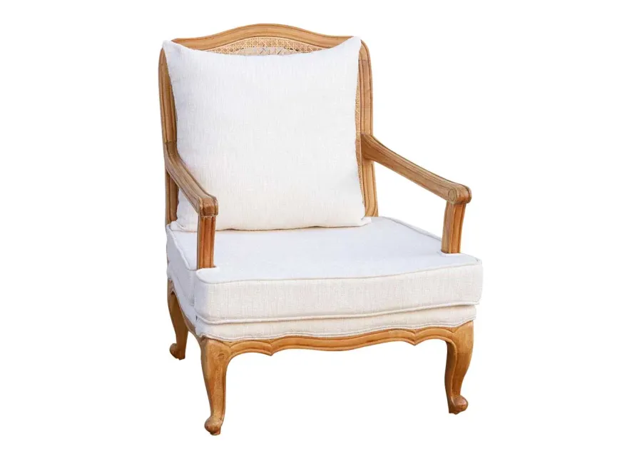 Bleached Wood French Country Armchair - Comfortable, Sturdy, Durable