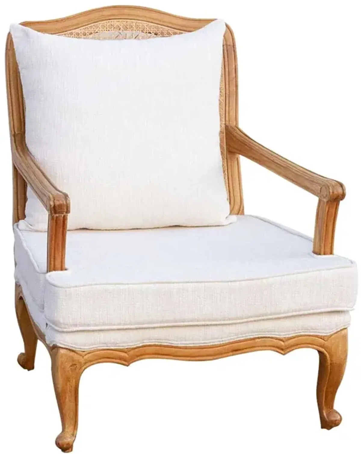 Bleached Wood French Country Armchair - Comfortable, Sturdy, Durable