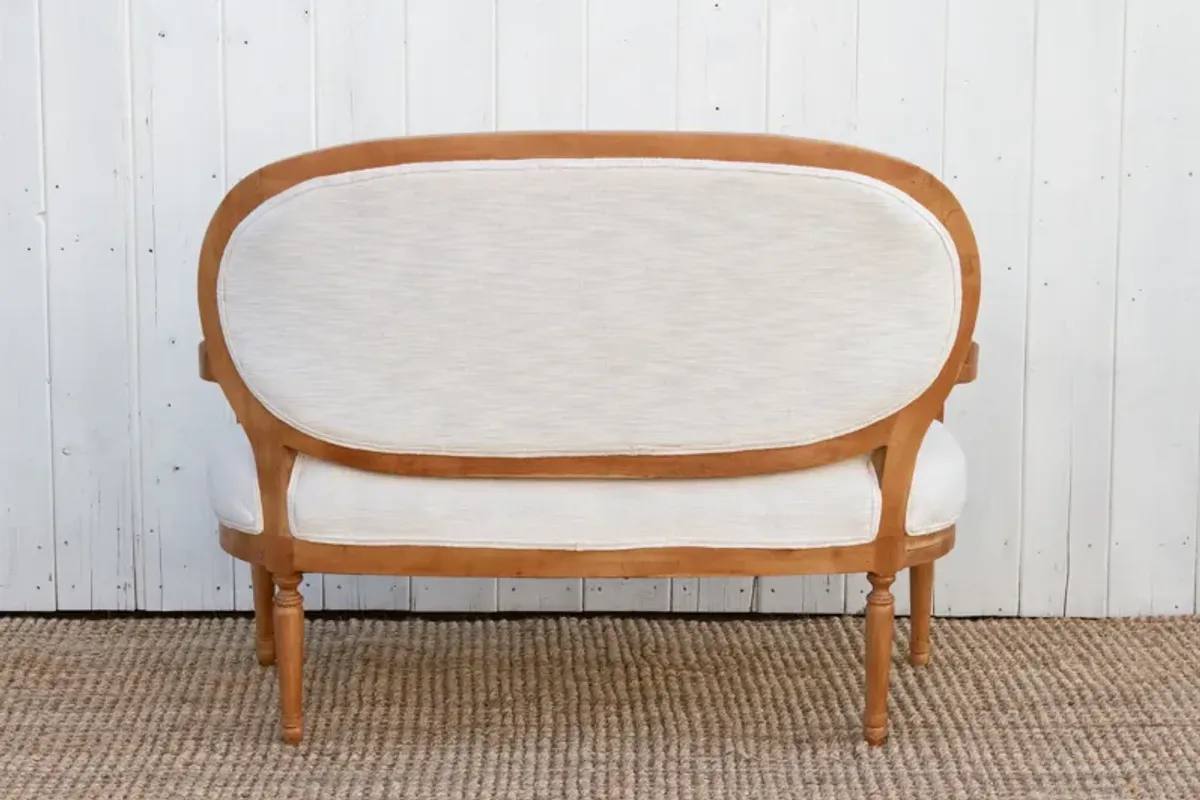 Lovely Bleached Wood French Sofa Bench - de-cor