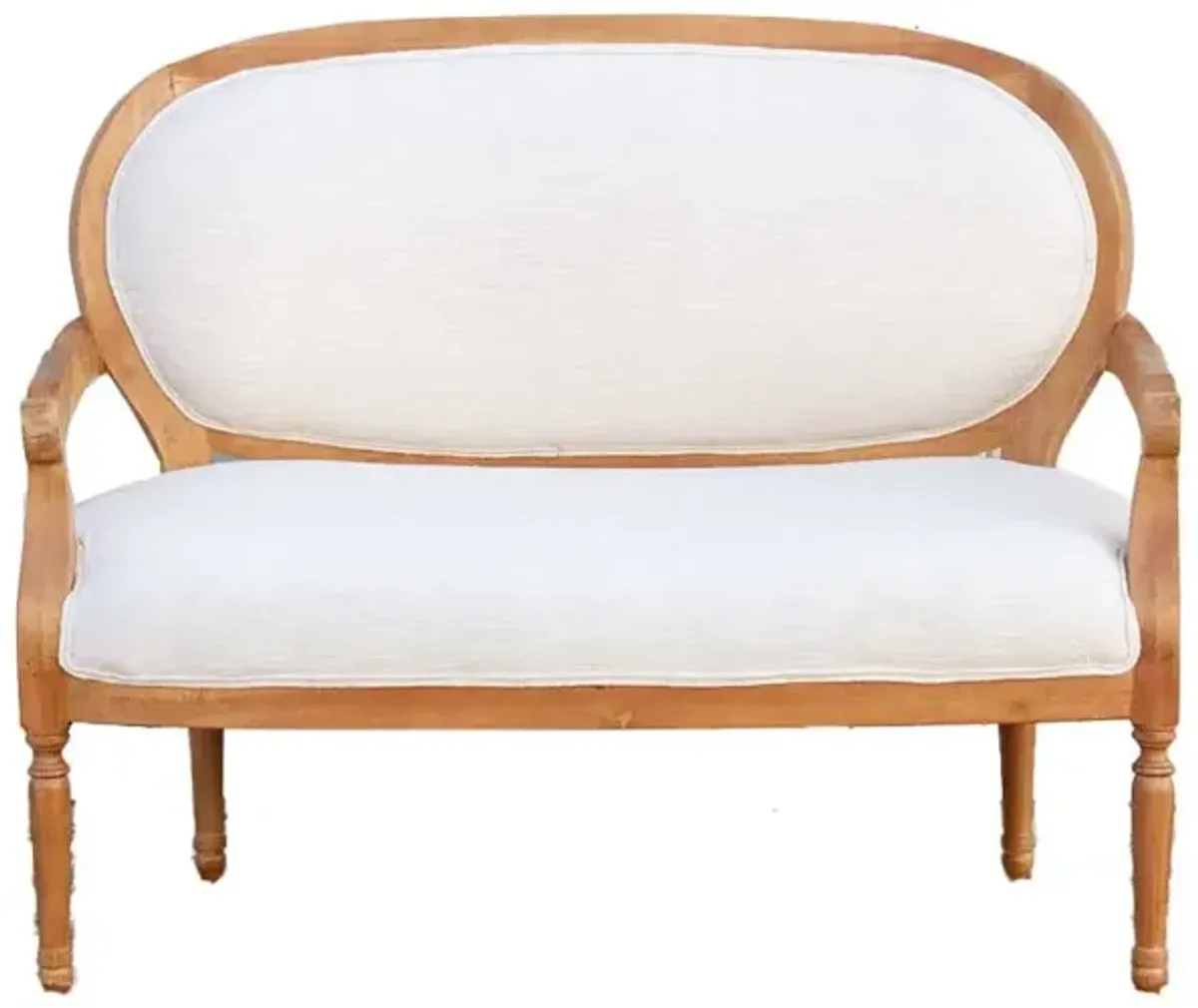 Lovely Bleached Wood French Sofa Bench - de-cor