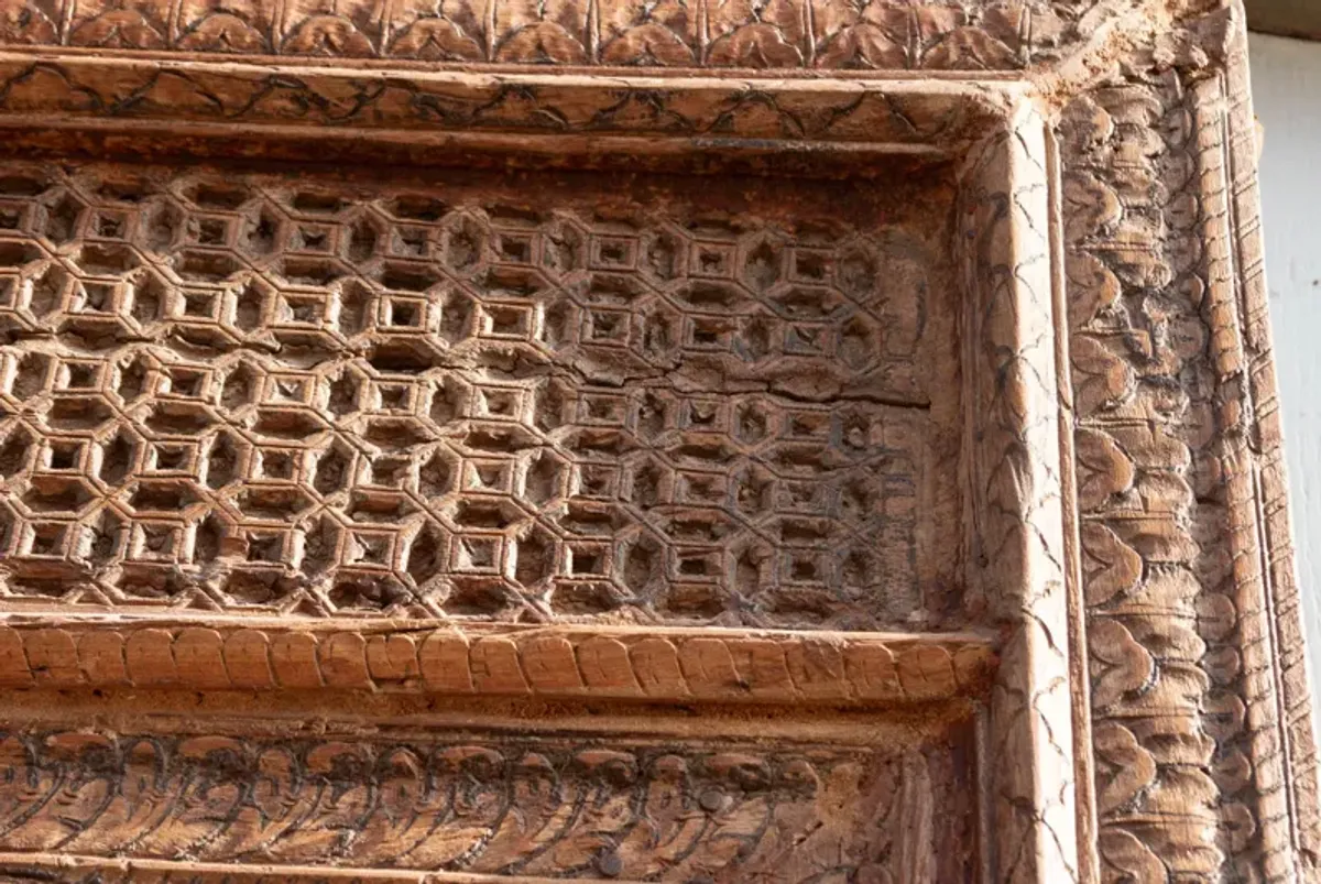 Early 1800 s Palace Carved Floor Mirror - Brown