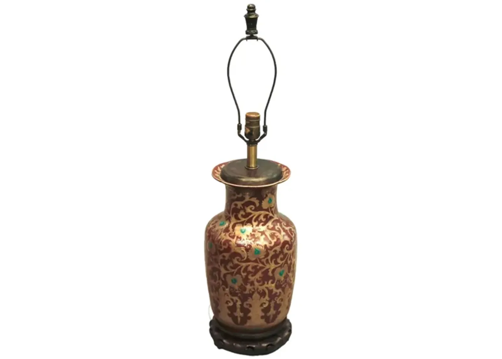 European Chinoiserie Table Lamp - Black