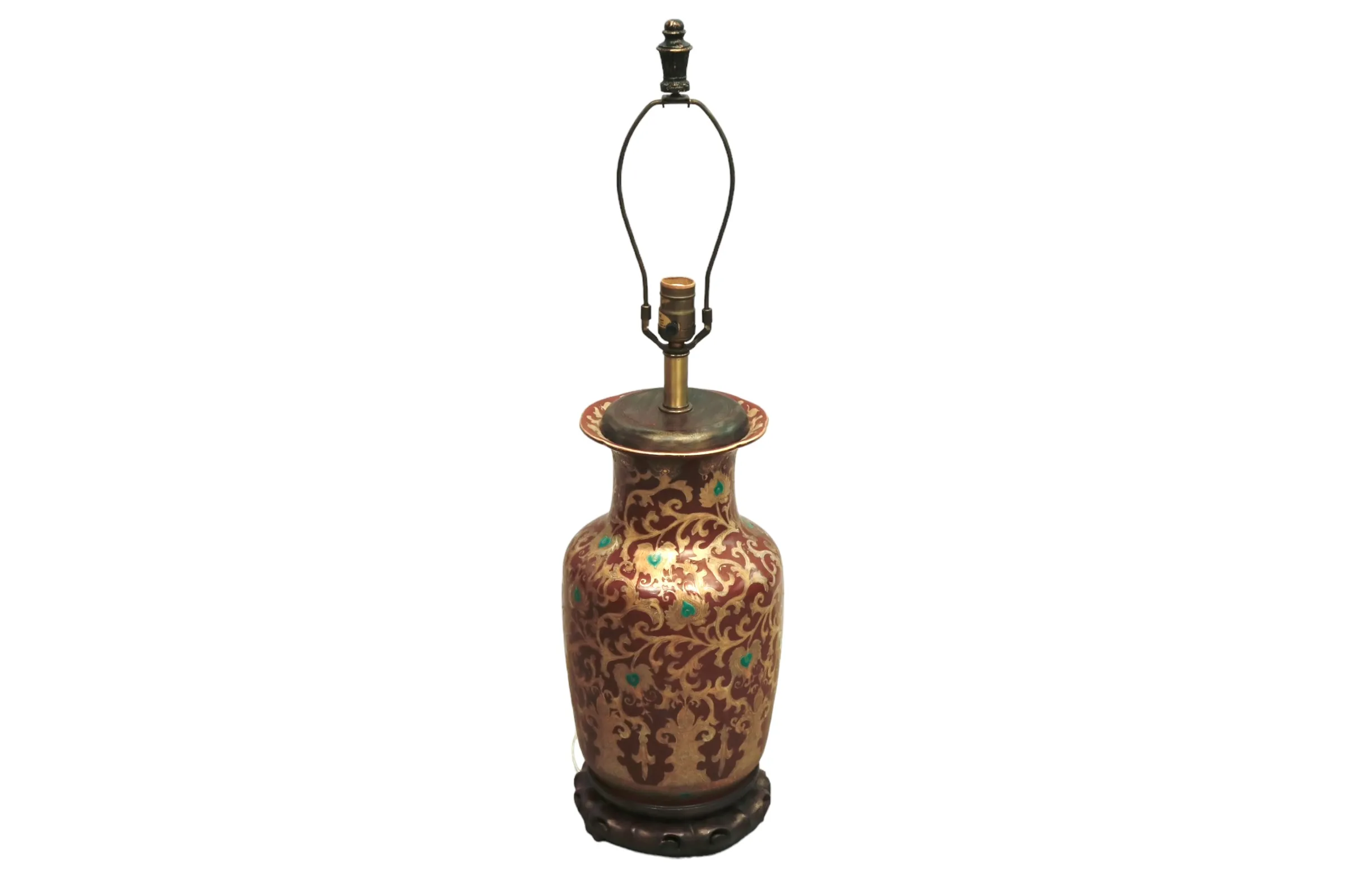 European Chinoiserie Table Lamp - Black